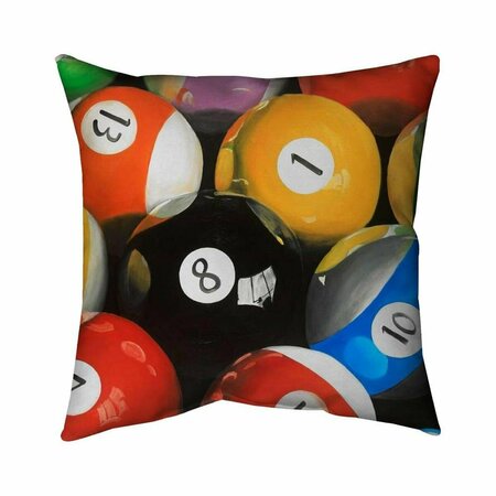 BEGIN HOME DECOR 20 x 20 in. Pool Balls Closeup-Double Sided Print Indoor Pillow 5541-2020-MI76